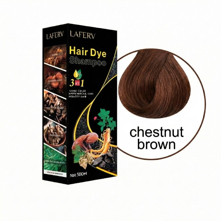 Shampoo tinte 3 en 1 cubre canas 500ml CHESNUT BROWN