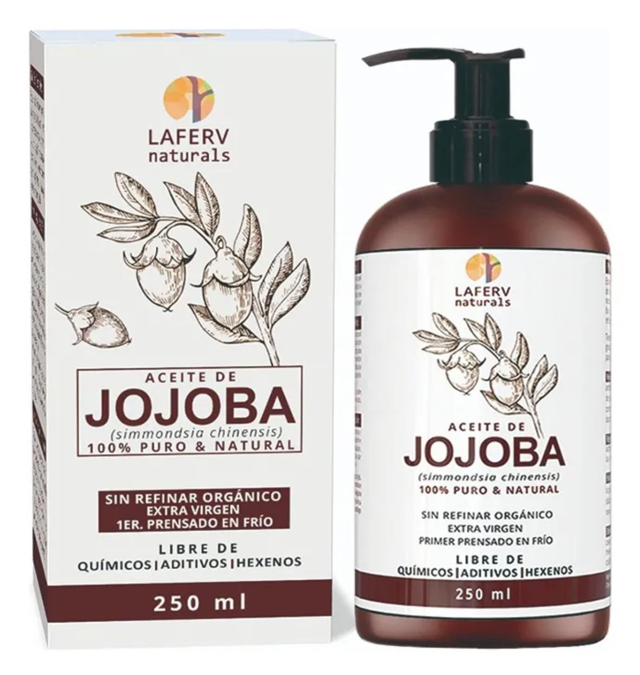 Aceite Jojoba Dorado 100% Orgánico Prensado En Frio 250 Ml
