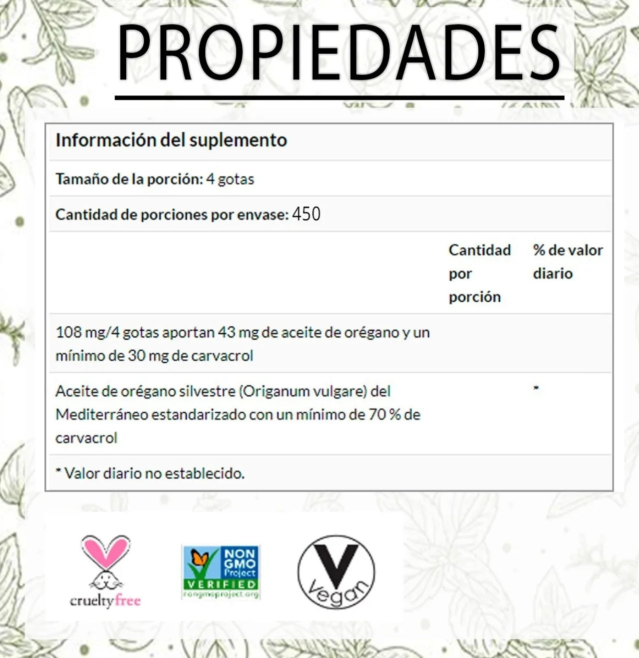 Aceite de orégano orgánico 50ml