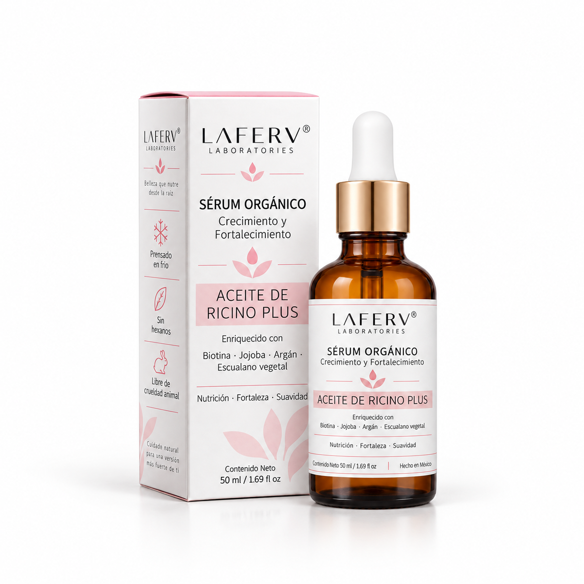 Sérum para pestañas y cejas Aceite de Ricino Plus LAFERV 50 ml